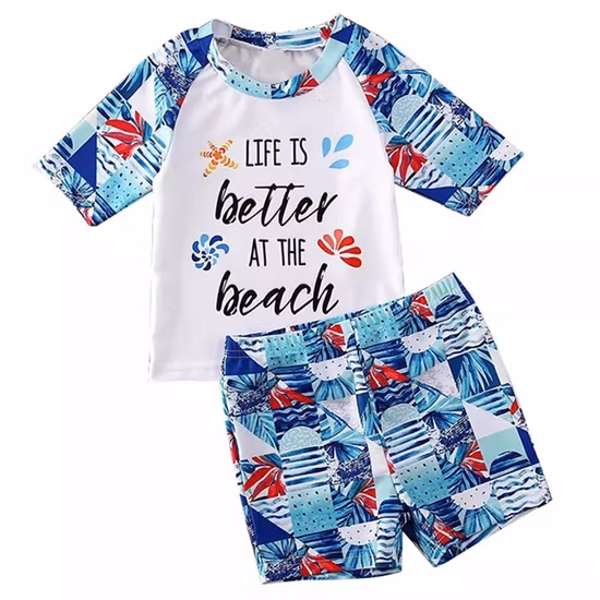 Fashion Boys Kids Swimsuit Wholesale Boy Swimming Trunks Two-Piece Swimwear